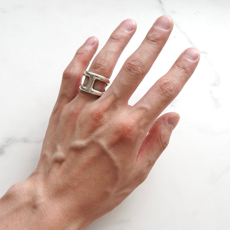 エルメス 2021年製 オスモズ GM シルバー925 指輪 リング 55サイズ / 14号 - NEWSED