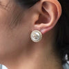 Chanel 2021 Coco Mark 双扭纹水钻珍珠耳环（GP 金色）