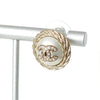 Chanel 2021 Coco Mark 双扭纹水钻珍珠耳环（GP 金色）