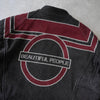 Beautiful People 2022-2023AW Back Logo Cotton Rider Jacket in Black/Bordeaux