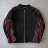 Beautiful People 2022-2023AW Back Logo Cotton Rider Jacket in Black/Bordeaux
