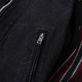 ビューティフルピープル 2022 - 2023AW バックロゴ コットン ライダースジャケット ブラック / ボルドー - NEWSED