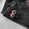 Beautiful People 2022-2023AW Back Logo Cotton Rider Jacket in Black/Bordeaux