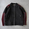 Beautiful People 2022-2023AW Back Logo Cotton Rider Jacket in Black/Bordeaux