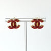 Chanel 2023 Coco Mark 耳环（GP 金色/红色）