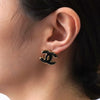 Chanel 2023 Coco Mark 耳环（GP 金色/黑色）