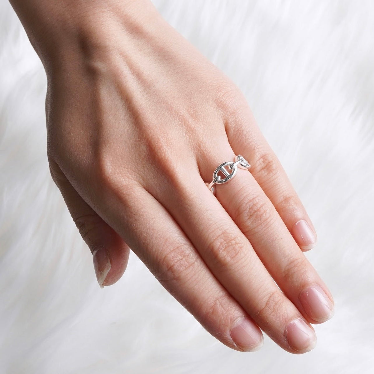 エルメス 2024年製 アンシェネ シェーヌダンクル 指輪 リング 52サイズ