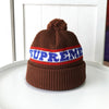 シュプリーム 2024AW Big Stripe Beanie ニット帽 ブラウン