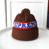 シュプリーム 2024AW Big Stripe Beanie ニット帽 ブラウン - NEWSED