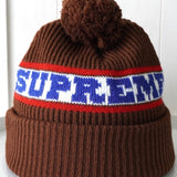 シュプリーム 2024AW Big Stripe Beanie ニット帽 ブラウン - NEWSED