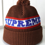 シュプリーム 2024AW Big Stripe Beanie ニット帽 ブラウン - NEWSED