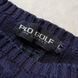 ポロ ゴルフ ラルフローレン ワンポイント ロゴ ケーブル編み ニット ネイビー