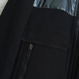 ディオール オム エディ期 異素材切り替え 中綿 キルティング ウール ブルゾン ニットジャケット ブラック