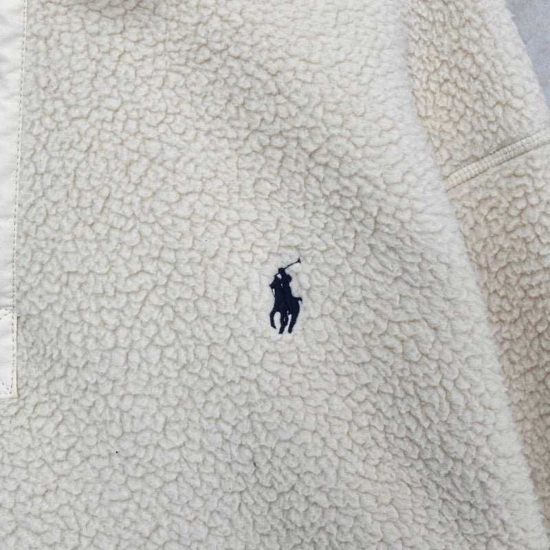 ポロ ラルフローレン ポニーロゴ ハーフジップ フリース プルオーバー アイボリー
