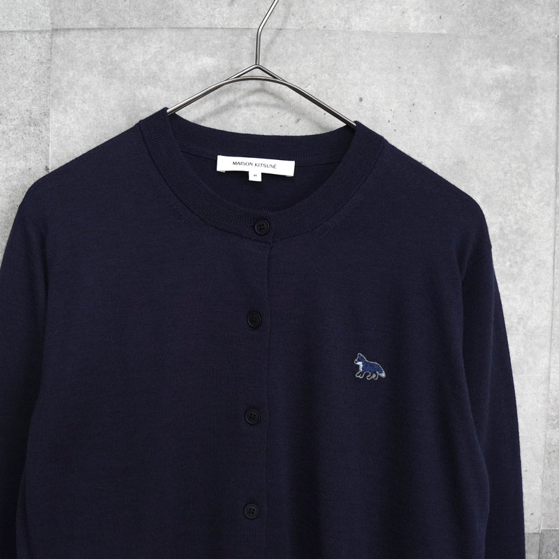 メゾンキツネ フォックスパッチ カーディガン ネイビー レディース