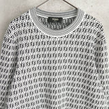 フェンディ 21AW ズッカ クルーネック ニット ホワイト / ブラック - NEWSED