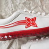Louis Vuitton 21AW Luxembourg Samothrace Line Low Cut Sneakers White/Red 6 with Box