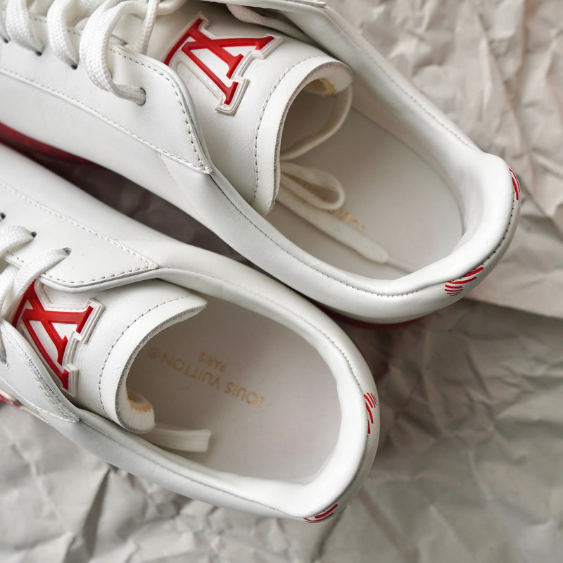 ルイ ヴィトン 21AW ルクセンブルグ サモトラケライン ローカットスニーカー ホワイト/レッド 6 箱付き - NEWSED