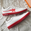 Louis Vuitton 21AW Luxembourg Samothrace Line Low Cut Sneakers White/Red 6 with Box