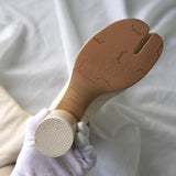 メゾンマルジェラ 22 タビブーツ ショートブーツ レディース ナッパレザー アイボリー 6cmヒール サイズ37 - NEWSED