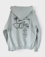 ステューシー OLD SKOOL STILL KICKIN' IT ジップアップ フーディー パーカー グレー M メンズ