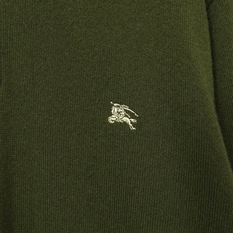 バーバリー ホースロゴ ハーフジップ ニット カーキ