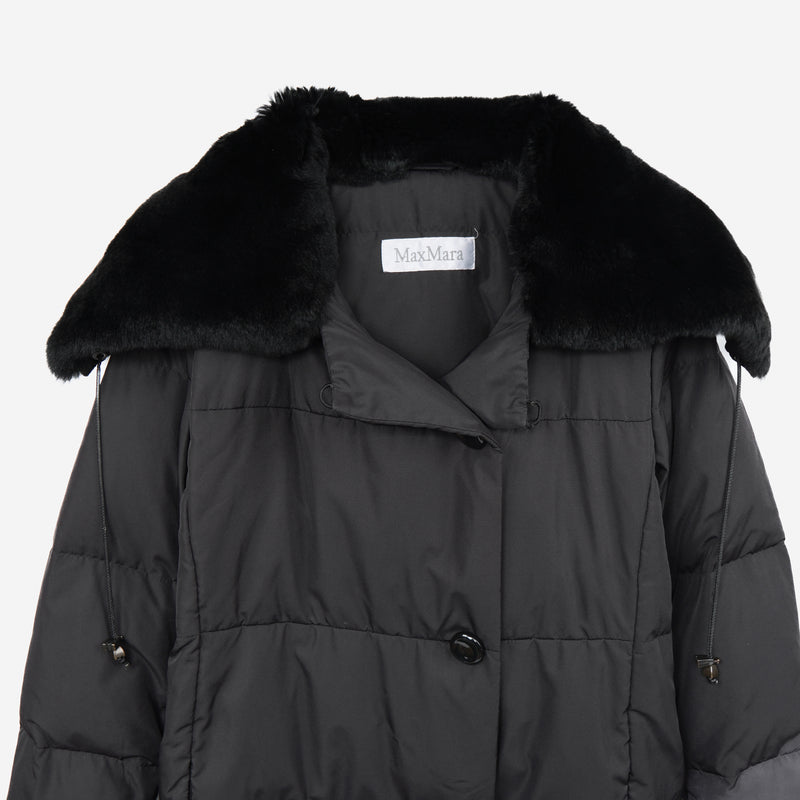 マックスマーラ ファー ダウンコート ブラック レディース