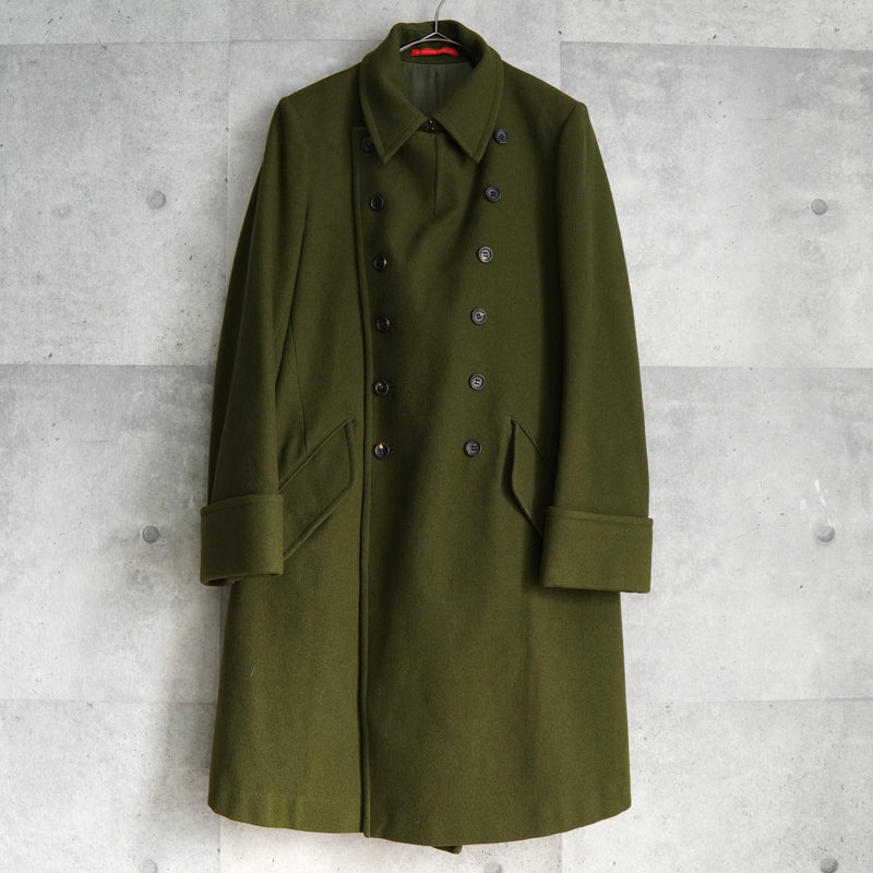 ワイズ レッド レーベル ダブルブレスト ウールコート カーキ