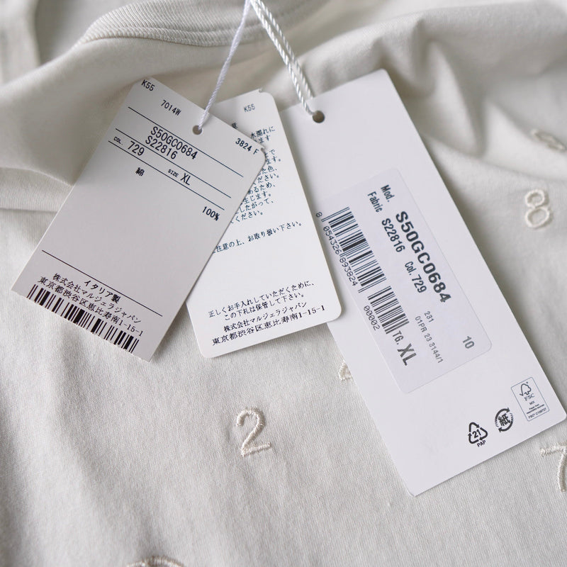 22SS Calendar Embroidery Oversize Tee Shirt Unused - NEWSED