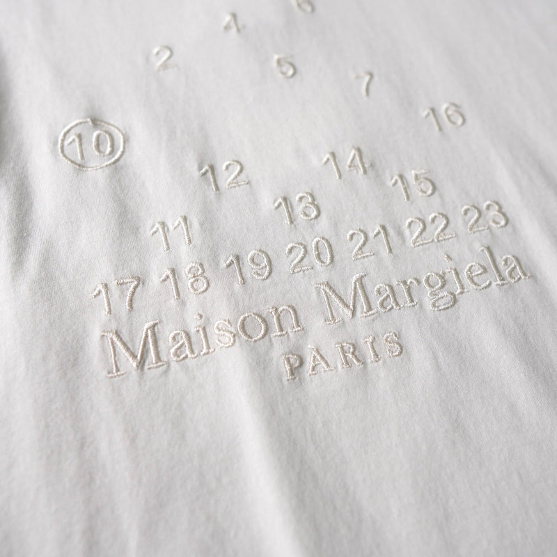 22SS Calendar Embroidery Oversize Tee Shirt Unused - NEWSED
