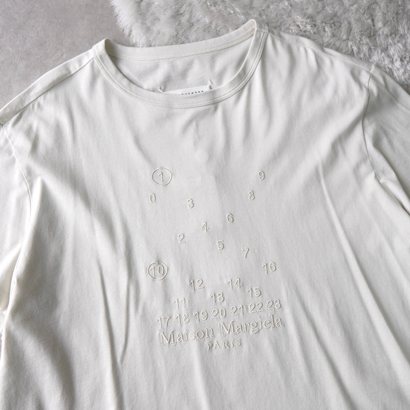 22SS Calendar Embroidery Oversize Tee Shirt Unused - NEWSED