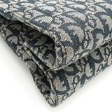 クリスチャン ディオール トロッター キャンバス / レザー トートバッグ ネイビー