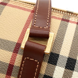 バーバリー ノバチェック PVC / レザー ドラムバッグ ハンドバッグ ベージュ レディース