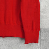 イヴサンローラン ヴィンテージ YSLロゴ 金ボタン コットン カーディガン レッド レディース