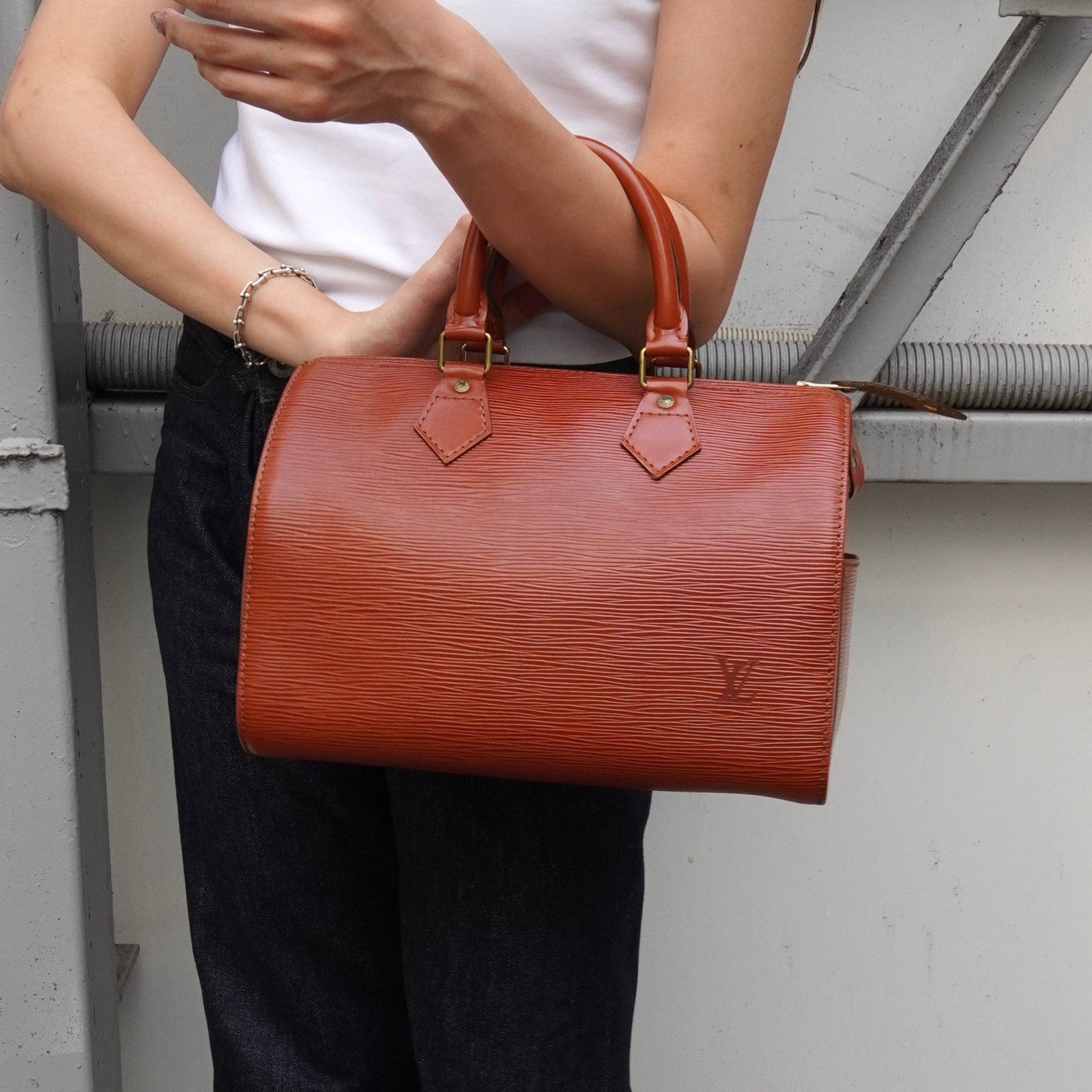 ルイ・ヴィトン エピ スピーディ25 ハンドバッグ ケニアブラウン