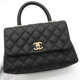 シャネル ココハンドルXS ターンロック マトラッセ キャビアスキン 2way ハンドバッグ ショルダーバッグ ブラック 2番台8桁