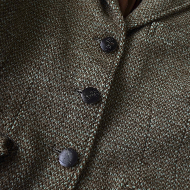 ポロ ラルフローレン シングル ツイード テーラードジャケット ブラウン レディース