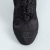 シャネル 25AW ギャザーサテン ココマーク アンクルブーツ ブラック 37 1/2C / 24.0〜24.5cm 未使用品