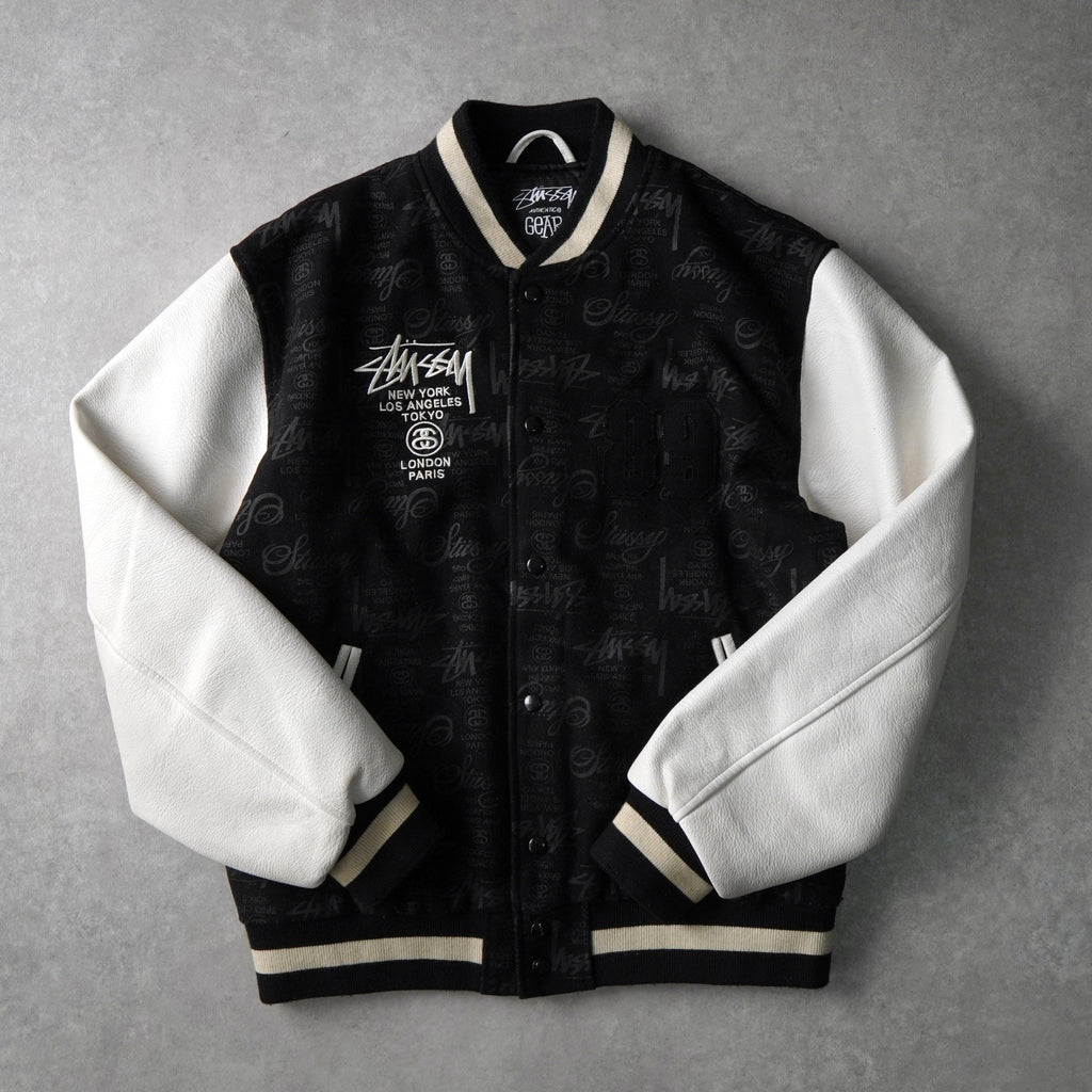25th Anniversary World Tour Varsity Jacket ステューシー 25周年 スタジャン ブラック メンズ