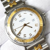 エルメス キャプテンニモ 261973 SS × GP / QZ 白文字盤 腕時計 シルバー / ゴールド OH済み - NEWSED