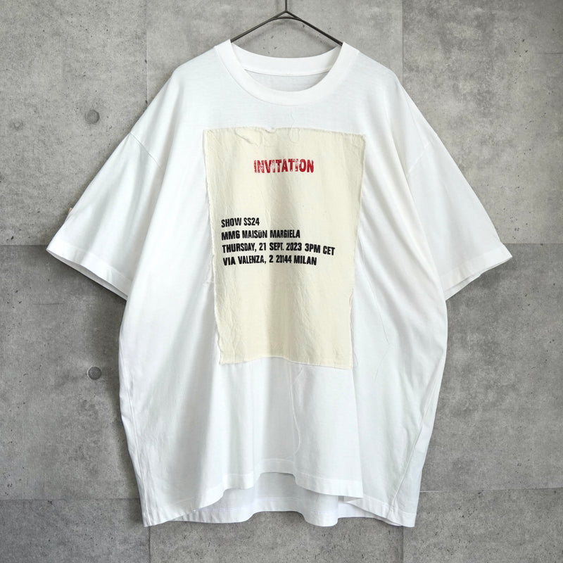 エムエムシックス メゾン マルジェラ パッチワーク オーバーサイズ Tシャツ ホワイト