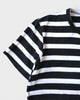 トリコ コム デ ギャルソン 2004年製 ボーダー メタルバッジ装飾 Tシャツ ブラック / ホワイト レディース
