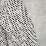 ヨーク MESHED KNIT CREWNECK メッシュ ニット グレージュ