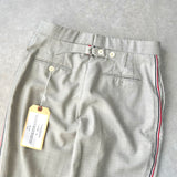 トムブラウン シルク混紡 サイドライン スラックス ライトグレー タグ付き未使用品