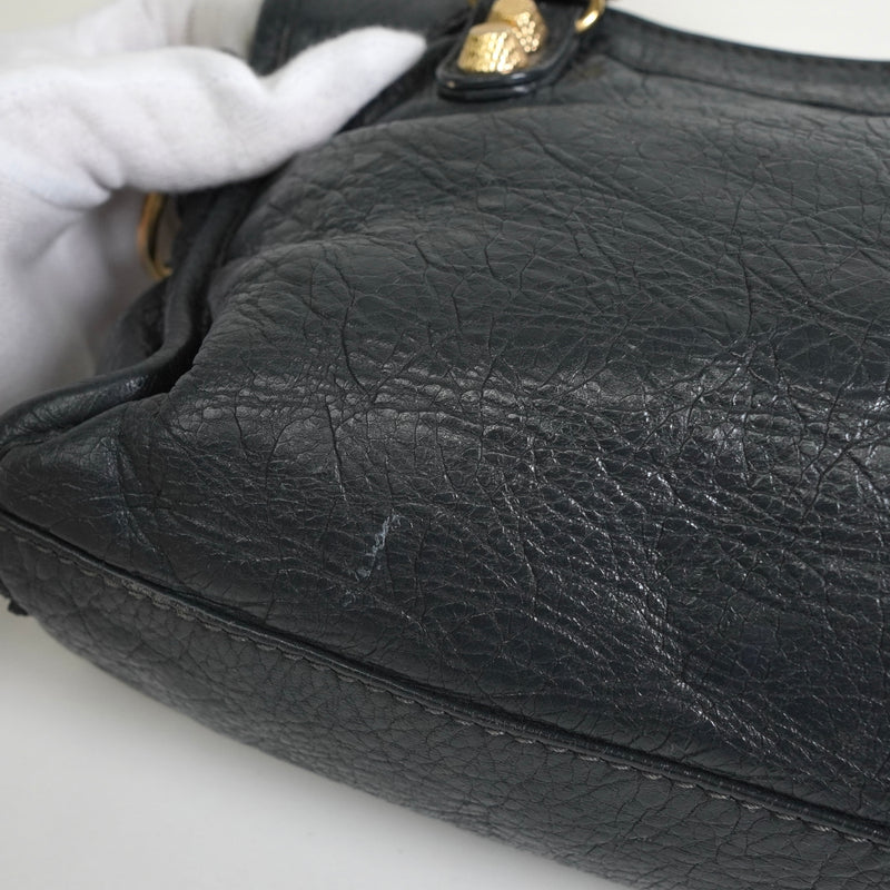 バレンシアガ ジャイアンドミニシティ レザー 2way ハンドバッグ ショルダーバッグ ブラック / グレー