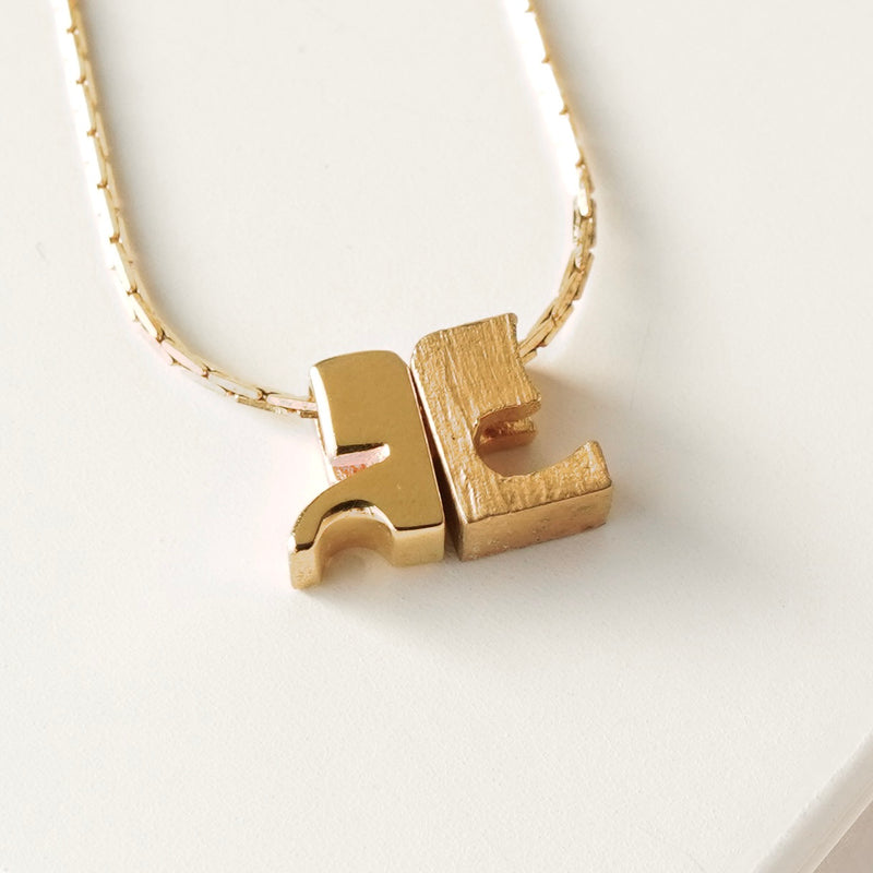 クレージュ ヴィンテージ ロゴ ネックレス GP ゴールド