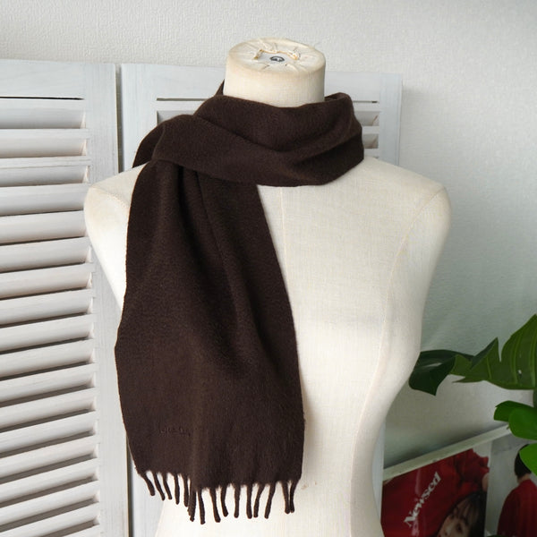 プラダ ロゴ カシミヤ マフラー ブラウン