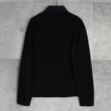 バーバリー ブラックレーベル ホースロゴ 切り替え 長袖ポロシャツ ブラック