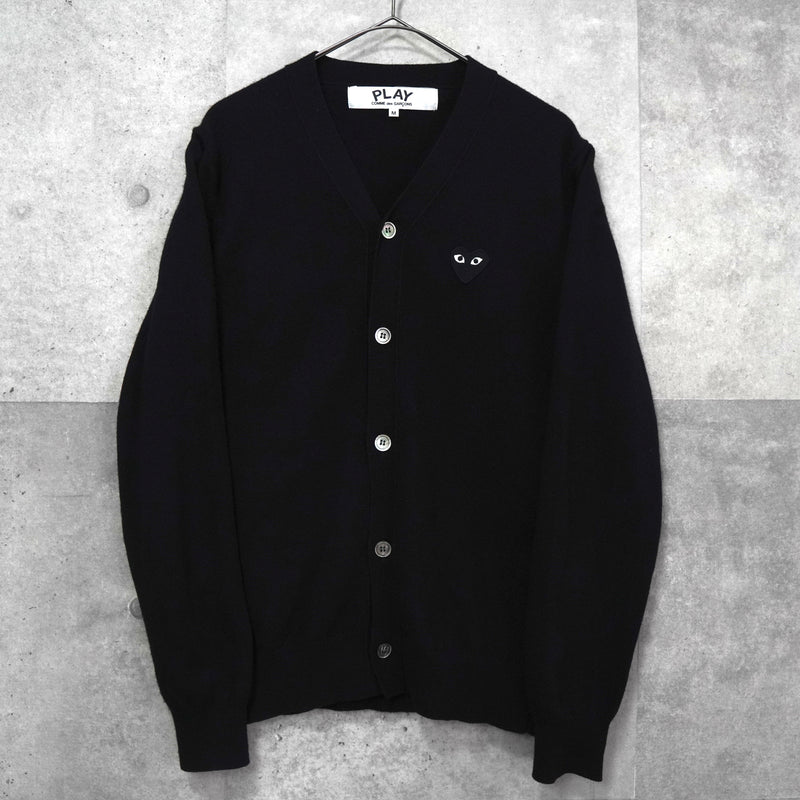 プレイ コム デ ギャルソン ハートロゴ カーディガン ブラック