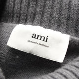アミパリ アミ パリス ハートロゴ タートルネック ニット グレー